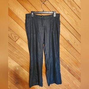 Flirtatious dark gray wide leg cropped dress pants size 7